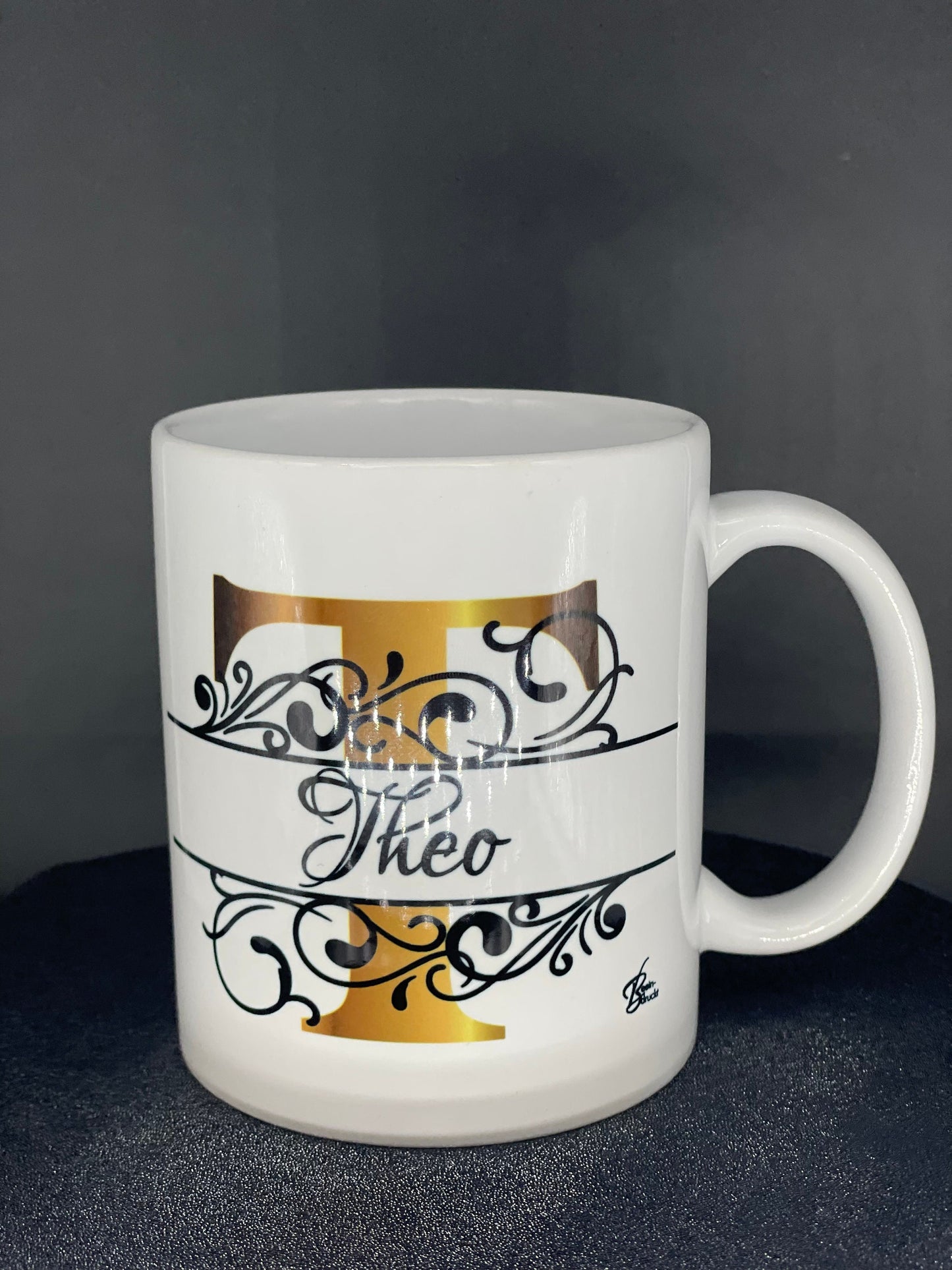 Buchstaben - Namens - Tasse Ornamente gold Kaffeetasse mit Namen personalisiert Rosen Individualisierbar Keramik Tasse mit Spruch