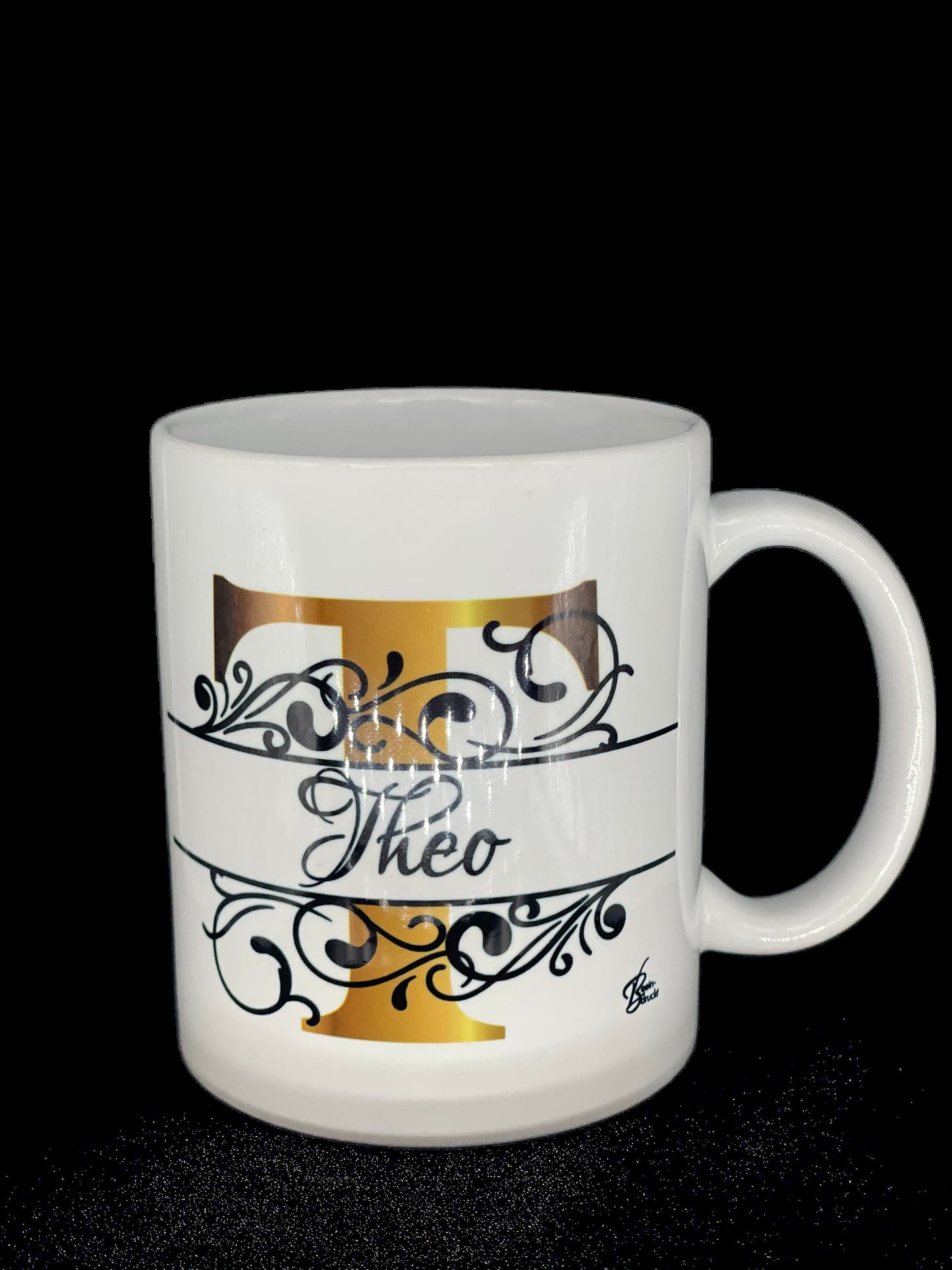 Buchstaben - Namens - Tasse Ornamente gold Kaffeetasse mit Namen personalisiert Rosen Individualisierbar Keramik Tasse mit Spruch