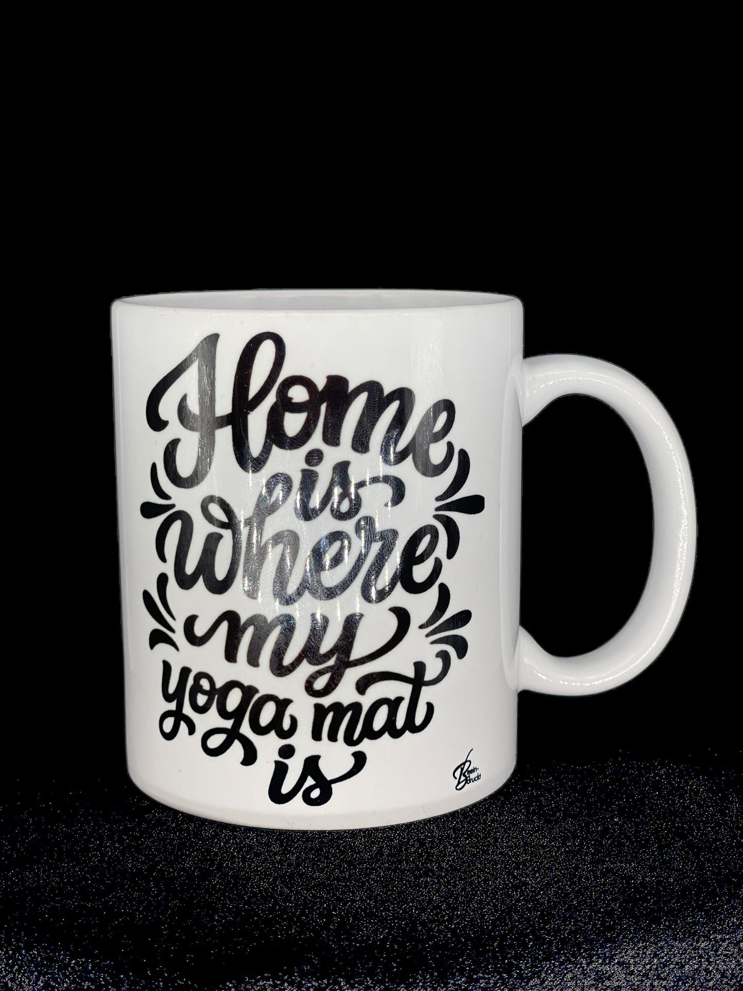 Yoga - Tasse - Home is where my Yoga mat is - individualisierbar mit Namen oder Botschaft personalisiert