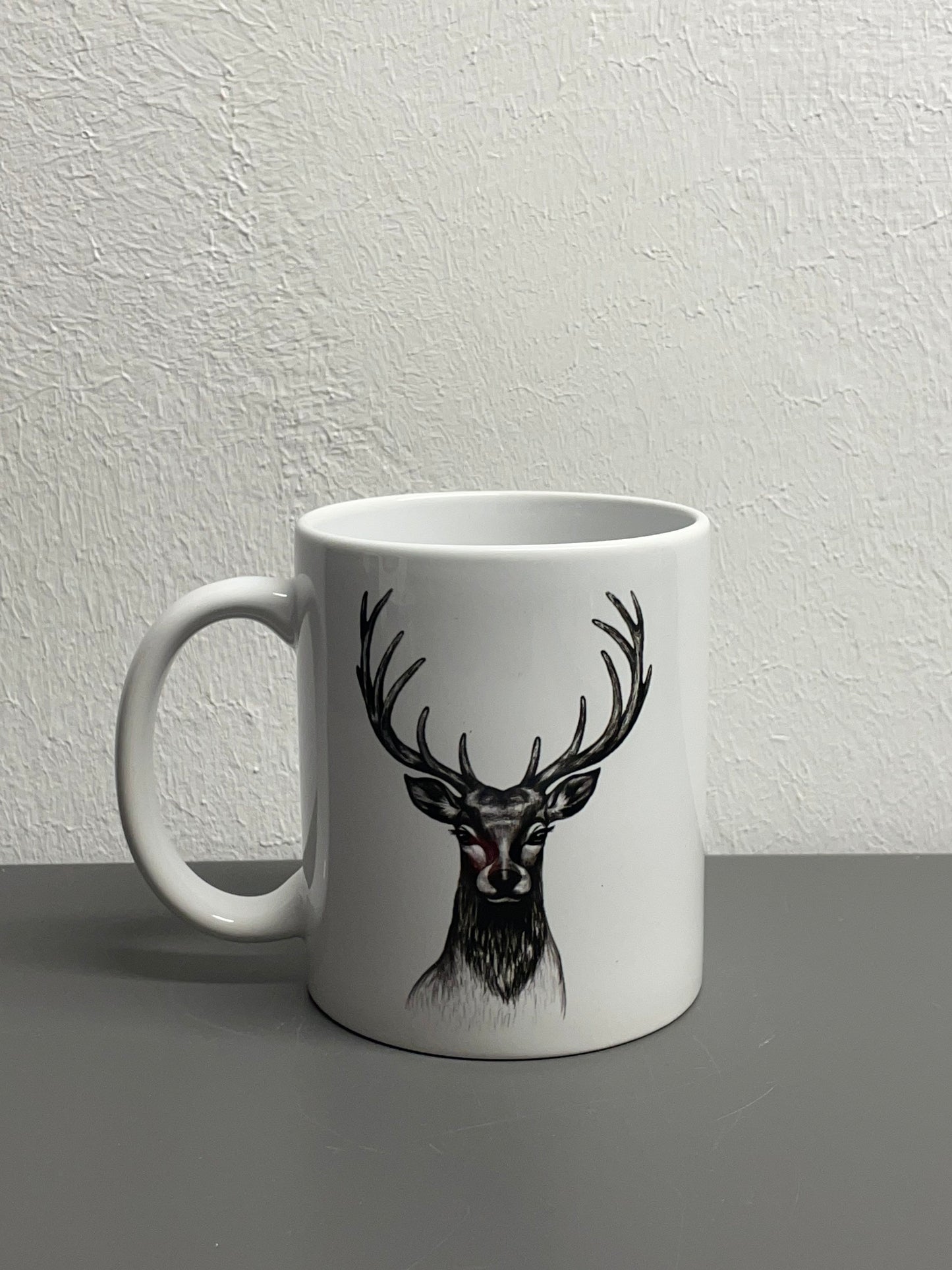 Hirsch Kaffeetasse Jagd Tasse Kopf mit Geweih - individuell mit Namen oder Botschaft personalisierbar