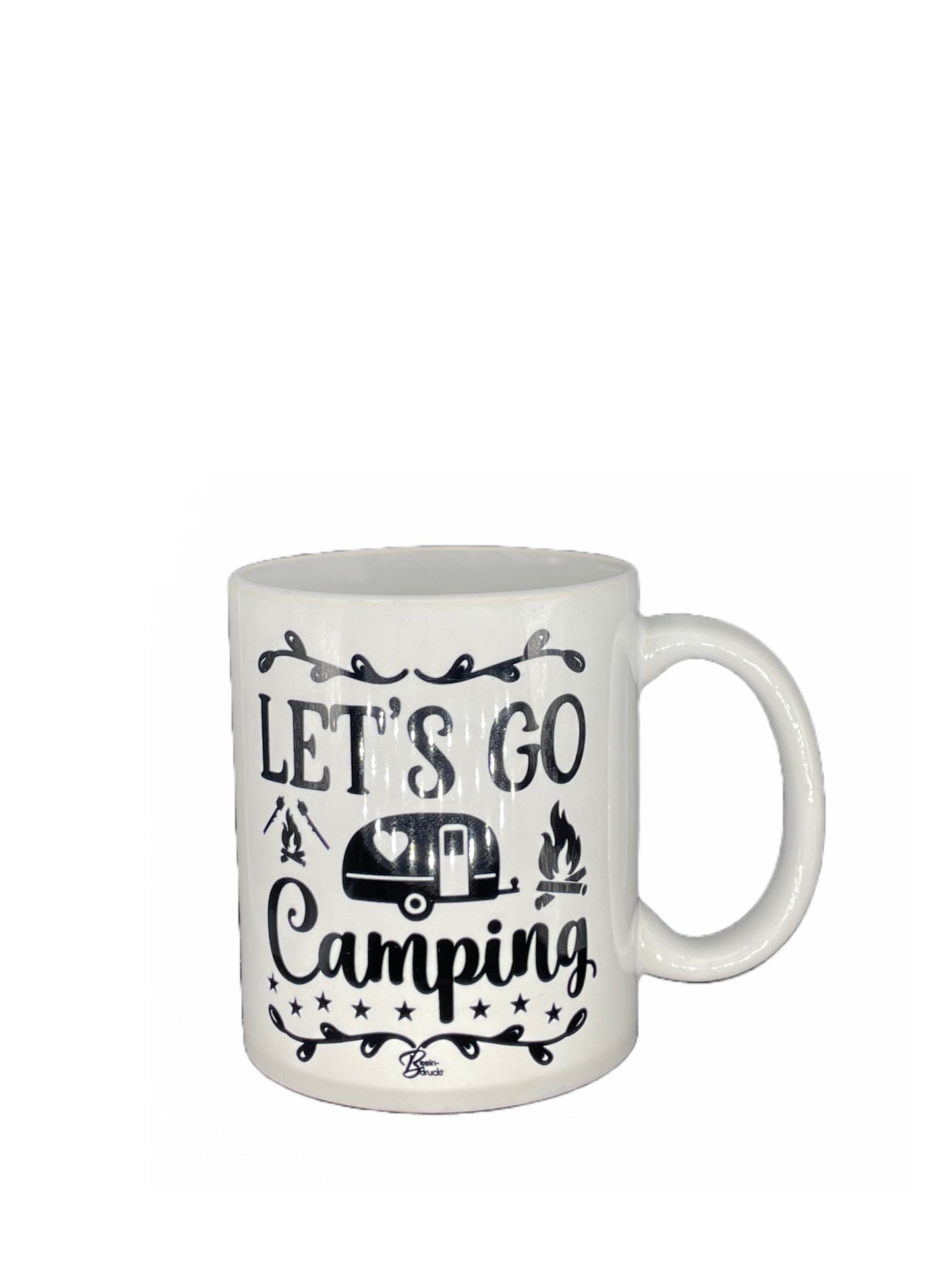 Camping Kaffeetasse Let’s Go Camping - individualisierbar mit Namen oder Botschaft personalisiert in 7 Farben erhältlich