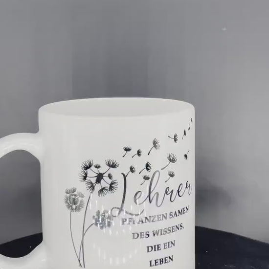 Teacher coffee cup Plant seeds of knowledge - customizable with name or message personalized available in 7 colors