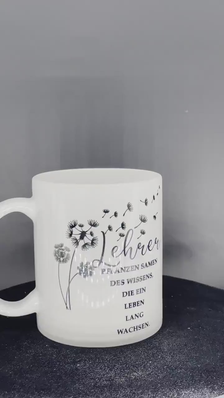 Teacher coffee cup Plant seeds of knowledge - customizable with name or message personalized available in 7 colors