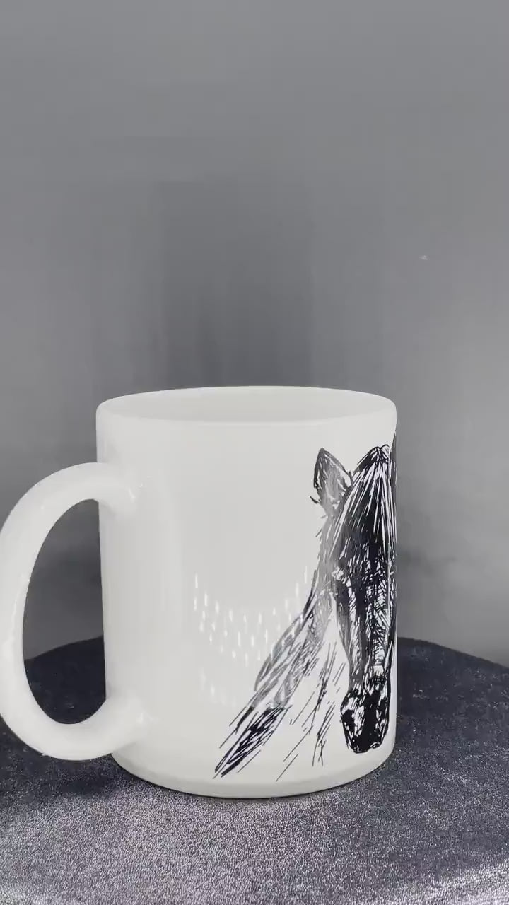 Horse coffee cup Horses bring out the best in you - customizable with name or message personalized available in 7 colors