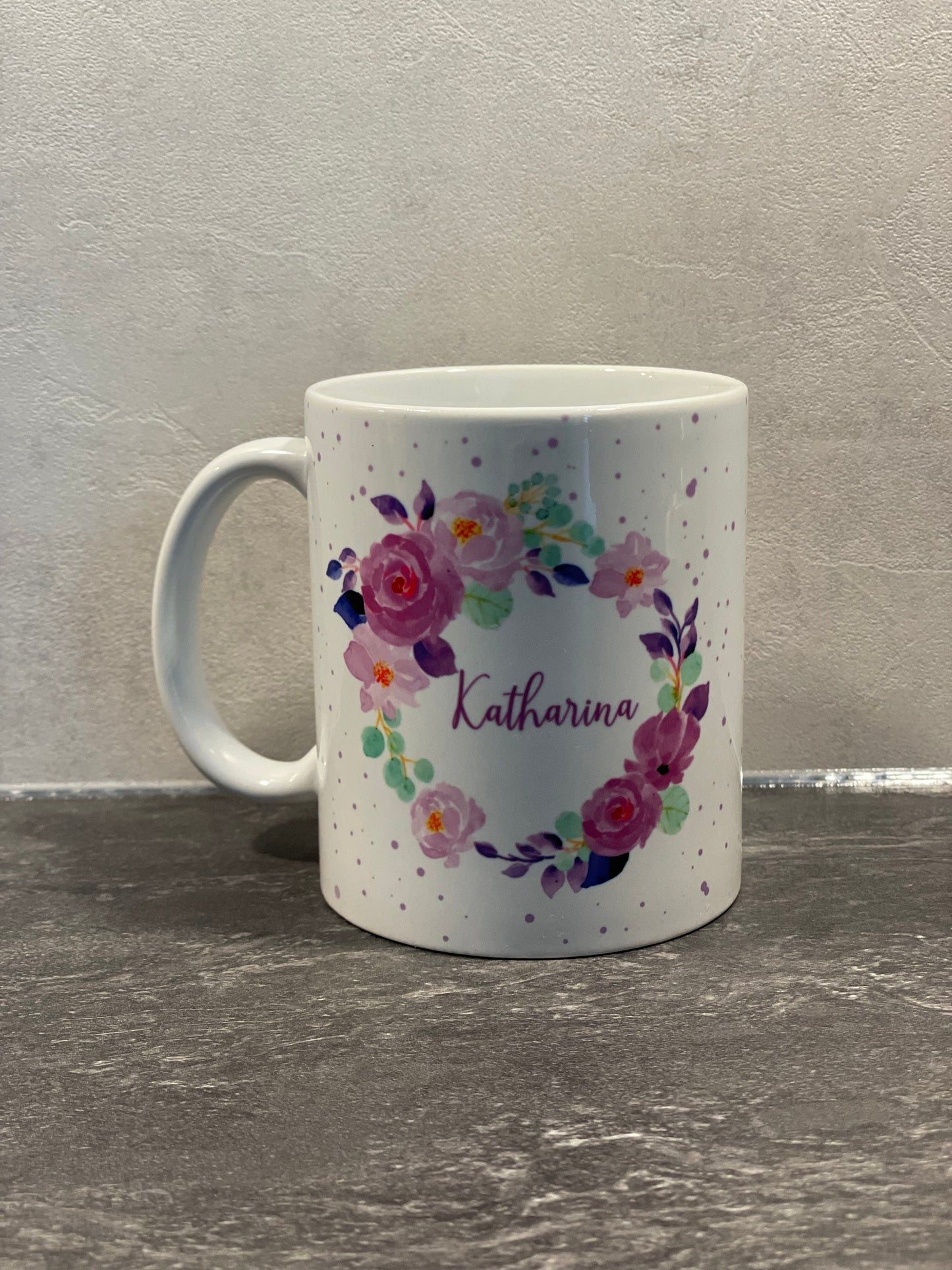 Kaffeetasse Flowers - individualisierbar mit Namen oder Botschaft personalisiert