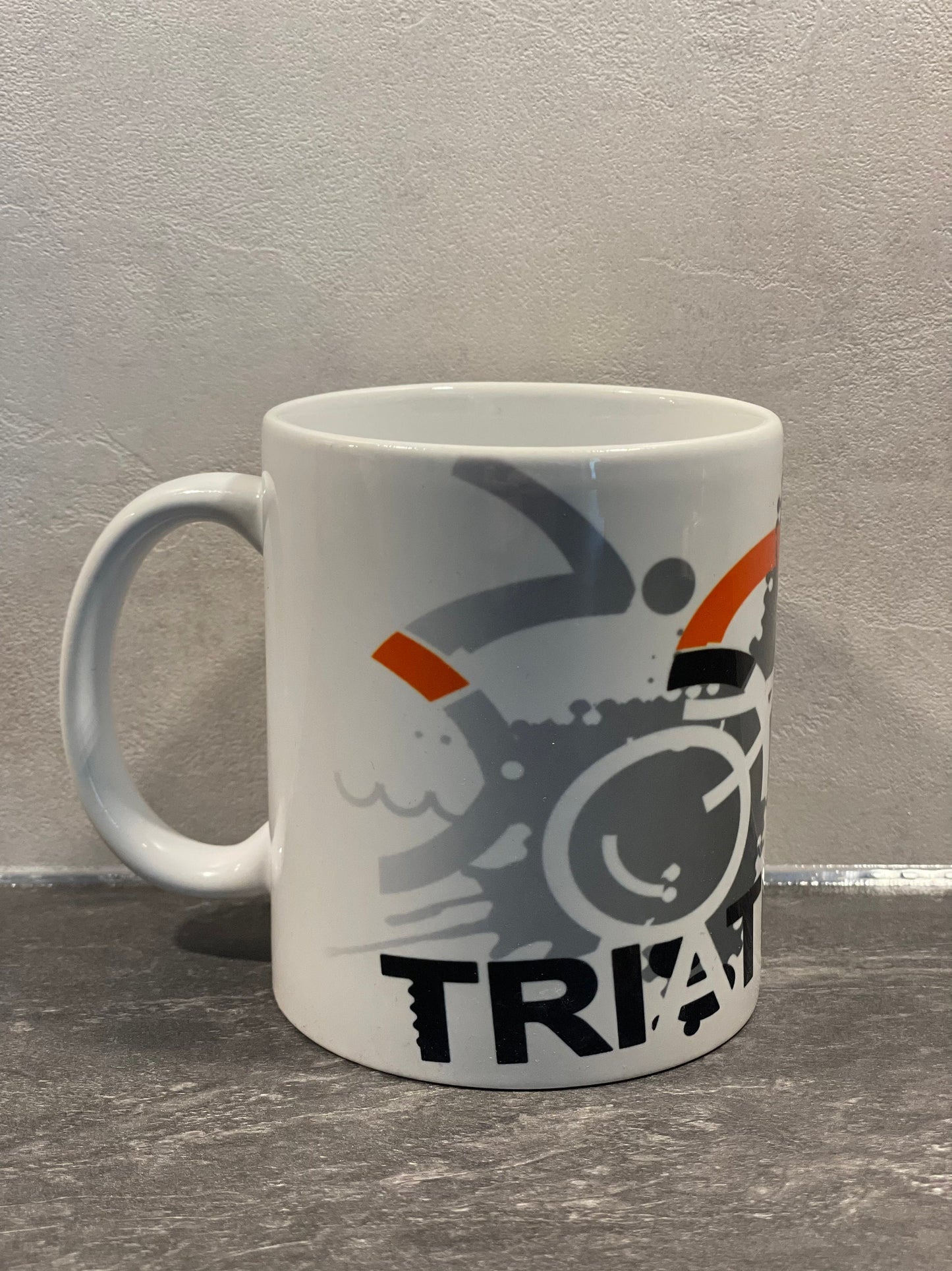 Triathlon Tasse grey - Swim Bike Run - individualisierbar mit Namen oder Botschaft personalisiert