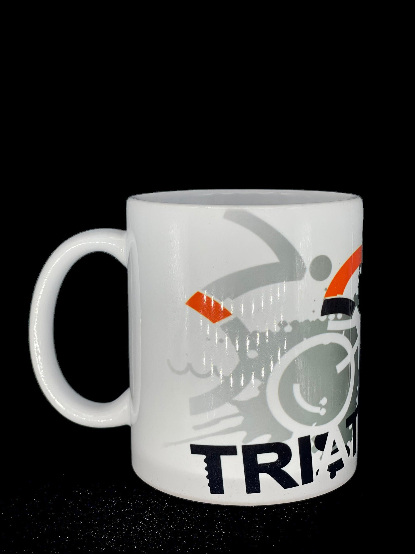 Triathlon Tasse grey - Swim Bike Run - individualisierbar mit Namen oder Botschaft personalisiert