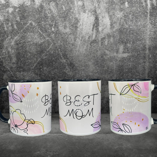 Kaffeetasse Flowers - Best Mom - individualisierbar mit Namen oder Botschaft personalisiert