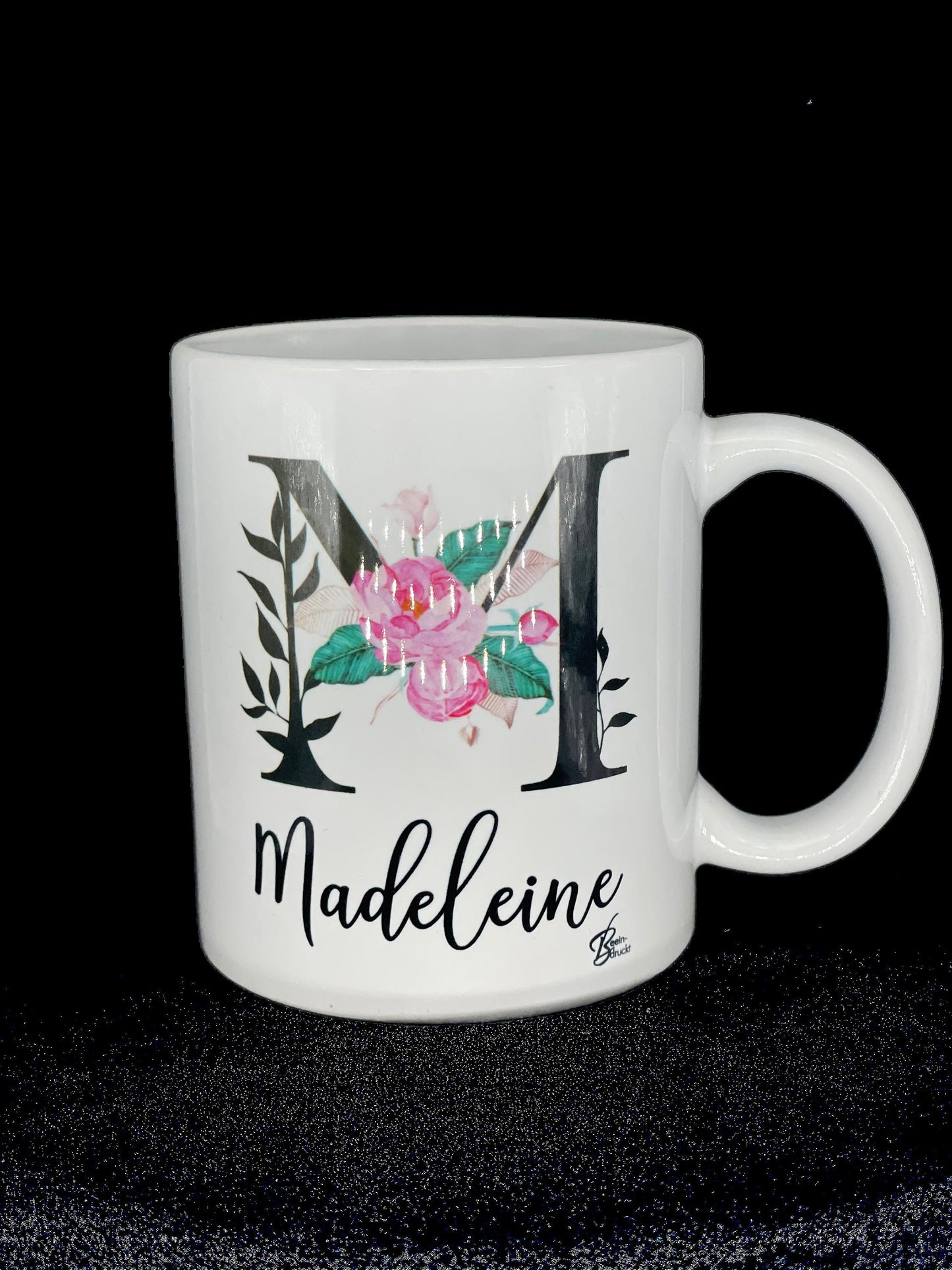 Buchstaben - Namens - Tasse Blumen rosa Kaffeetasse mit Namen personalisiert Rosen Individualisierbar personalisierbar