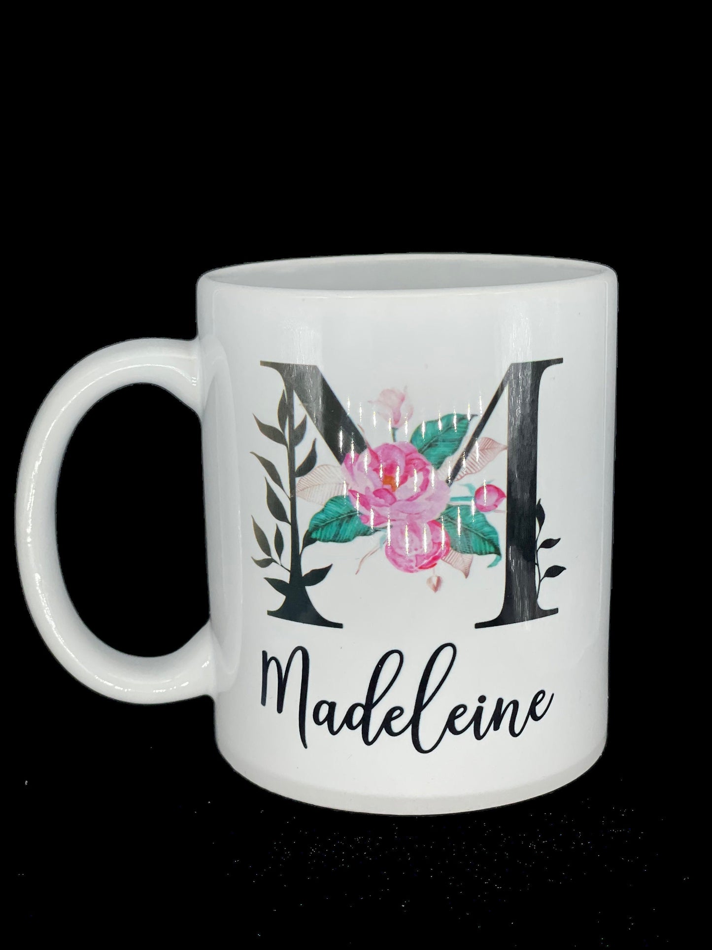 Buchstaben - Namens - Tasse Blumen rosa Kaffeetasse mit Namen personalisiert Rosen Individualisierbar personalisierbar