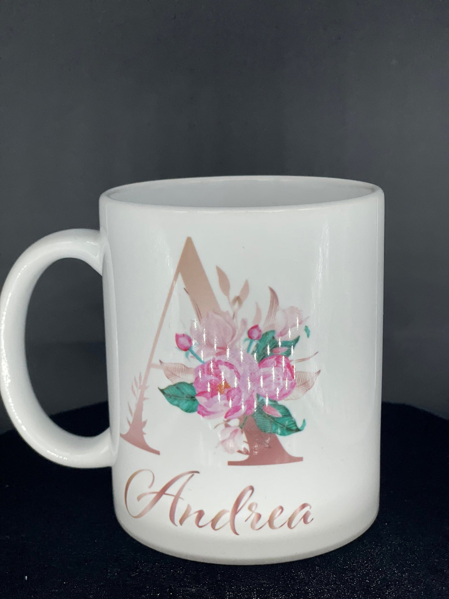 Buchstaben - Namens - Tasse Rosen Roségold Kaffeetasse mit Namen personalisiert Rosen Individualisierbar personalisierbar