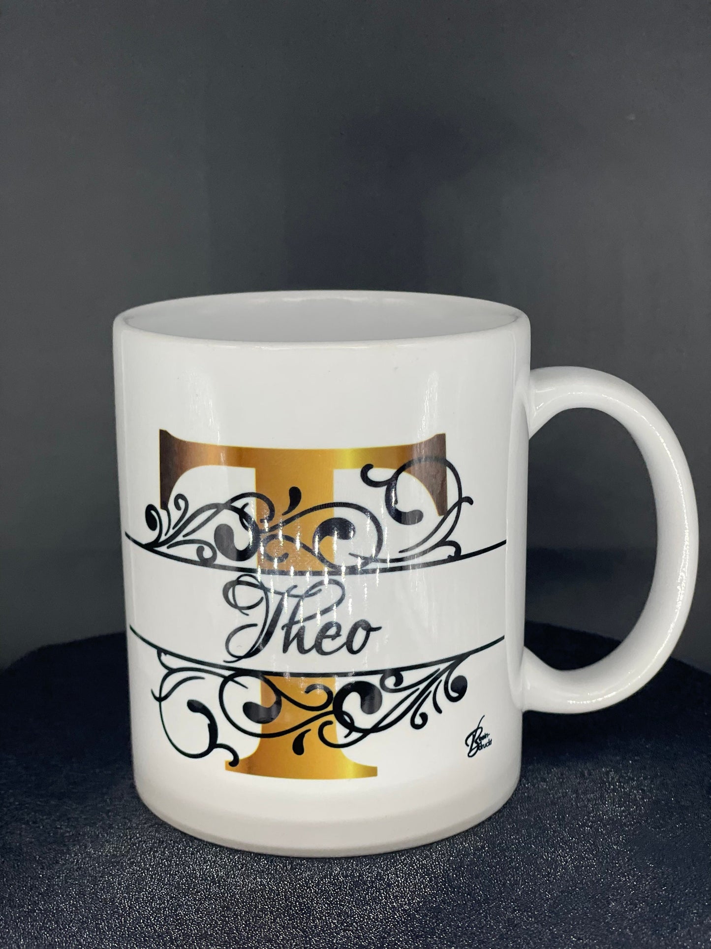 Buchstaben - Namens - Tasse Ornamente gold  Kaffeetasse mit Namen personalisiert Rosen Individualisierbar Keramik Tasse mit Spruch