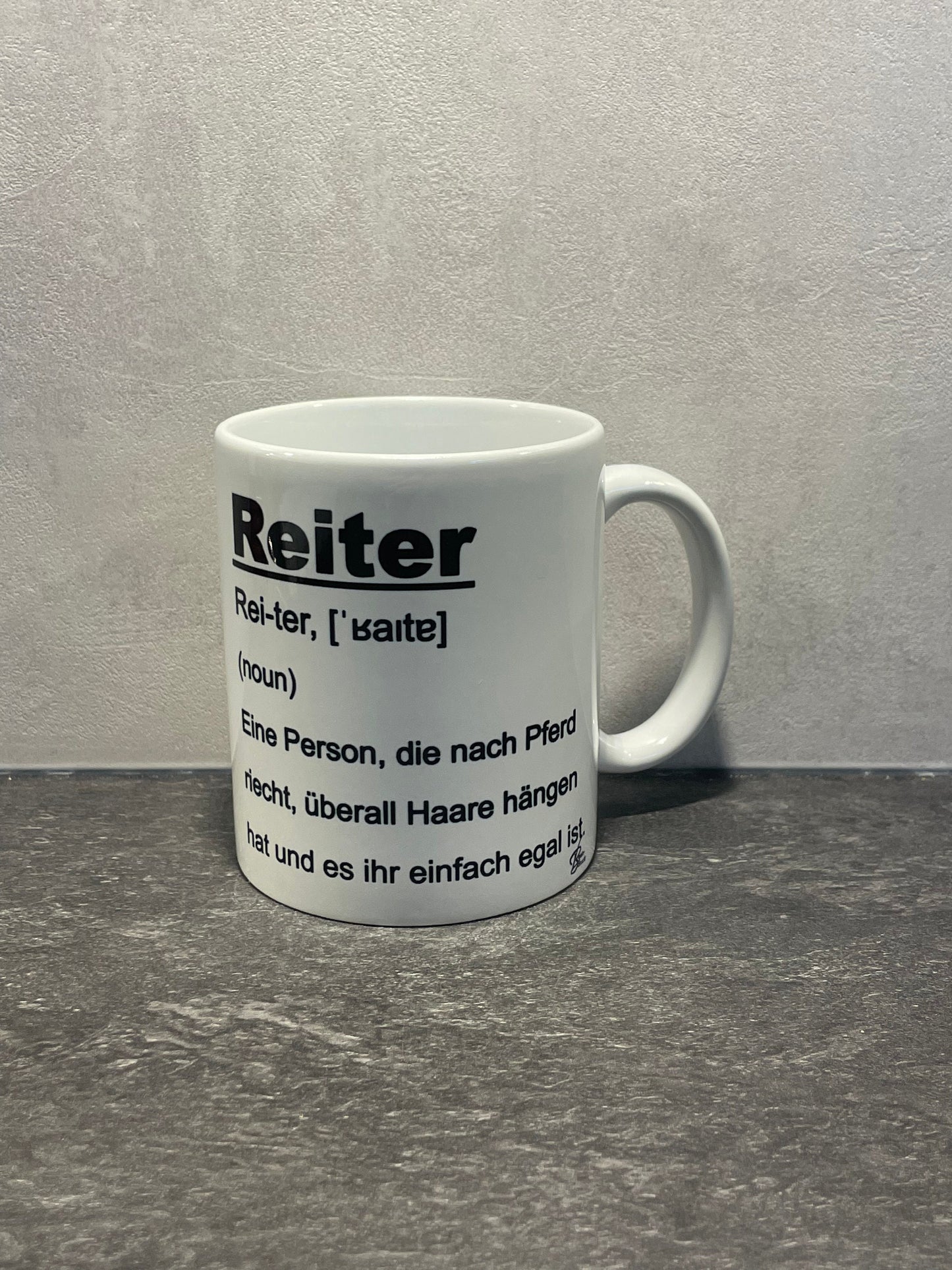 Reiter Tasse Wortbeschreibung - Pferd Reiten Reitsport - individualisierbar mit Namen oder Botschaft personalisiert