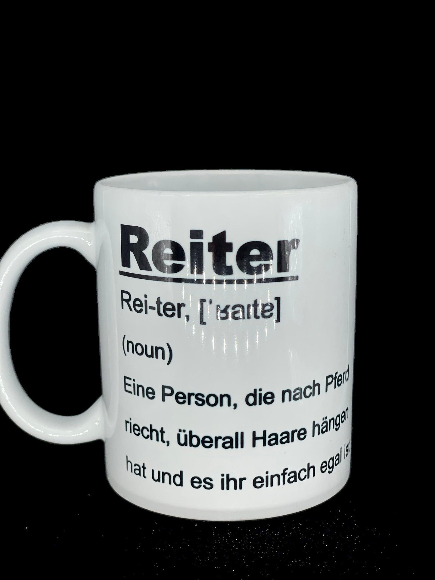 Reiter Tasse Wortbeschreibung - Pferd Reiten Reitsport - individualisierbar mit Namen oder Botschaft personalisiert