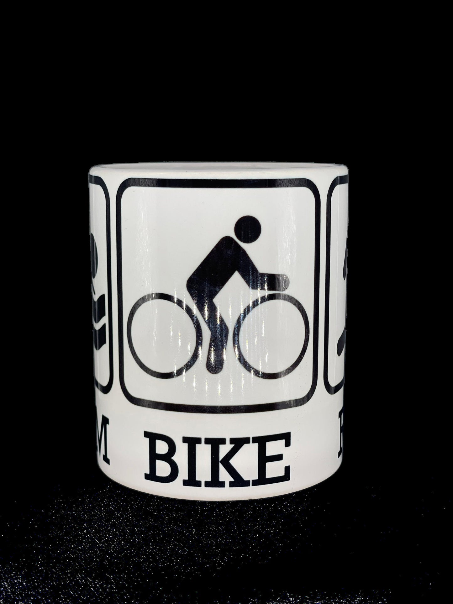 Triathlon Tasse Icons - Swim Bike Run - individualisierbar mit Namen oder Botschaft personalisiert