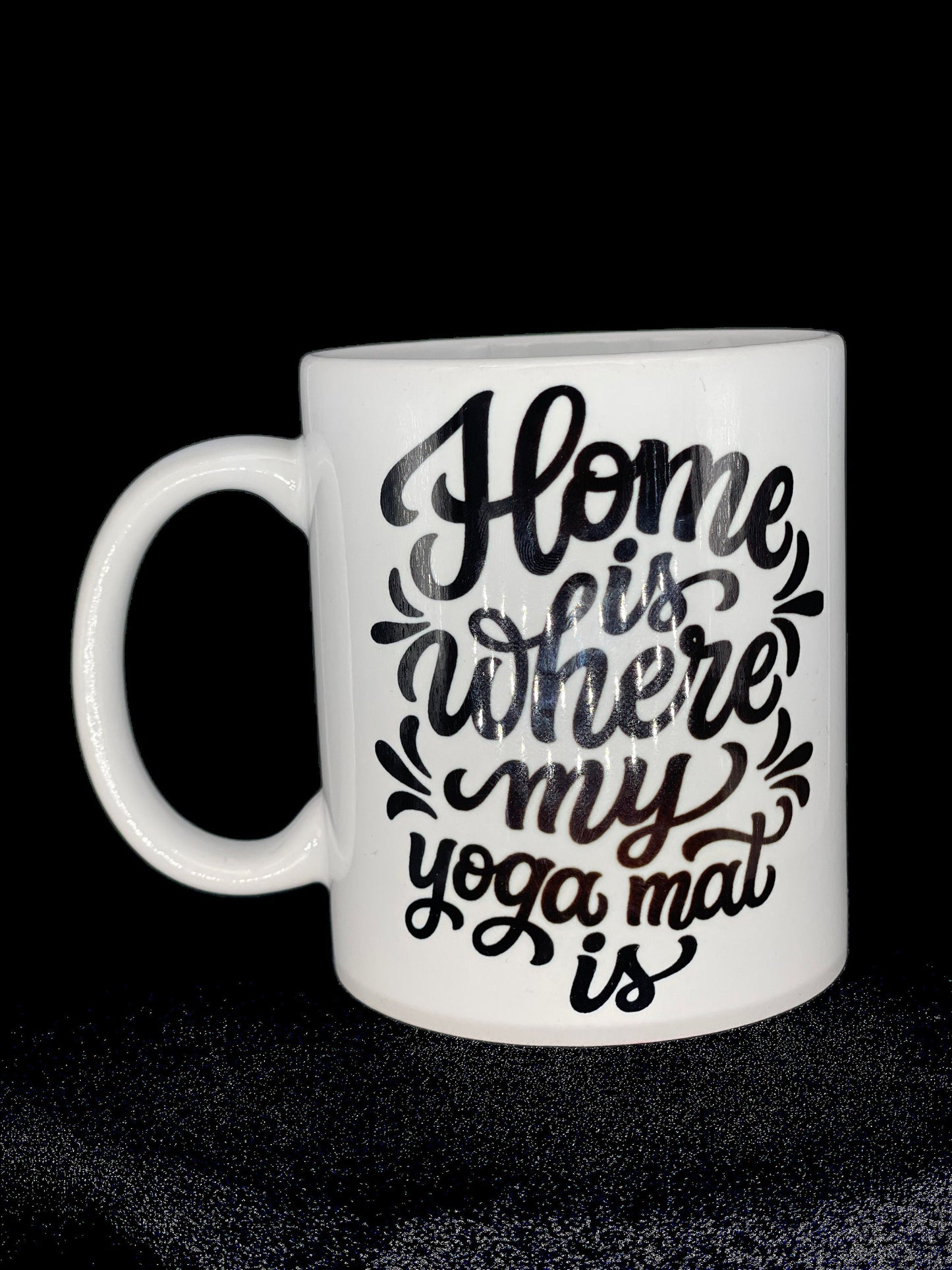 Yoga - Tasse - Home is where my Yoga mat is - individualisierbar mit Namen oder Botschaft personalisiert Keramik Tasse mit Spruch