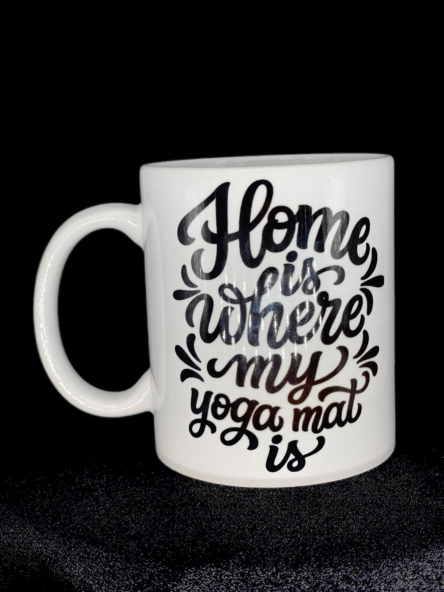 Yoga - Tasse - Home is where my Yoga mat is - individualisierbar mit Namen oder Botschaft personalisiert