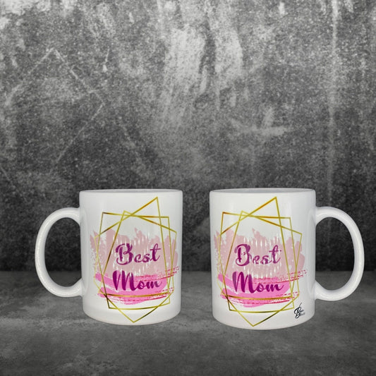 Best Mom - Kaffeetasse rosa - individualisierbar mit Namen oder Botschaft personalisiert