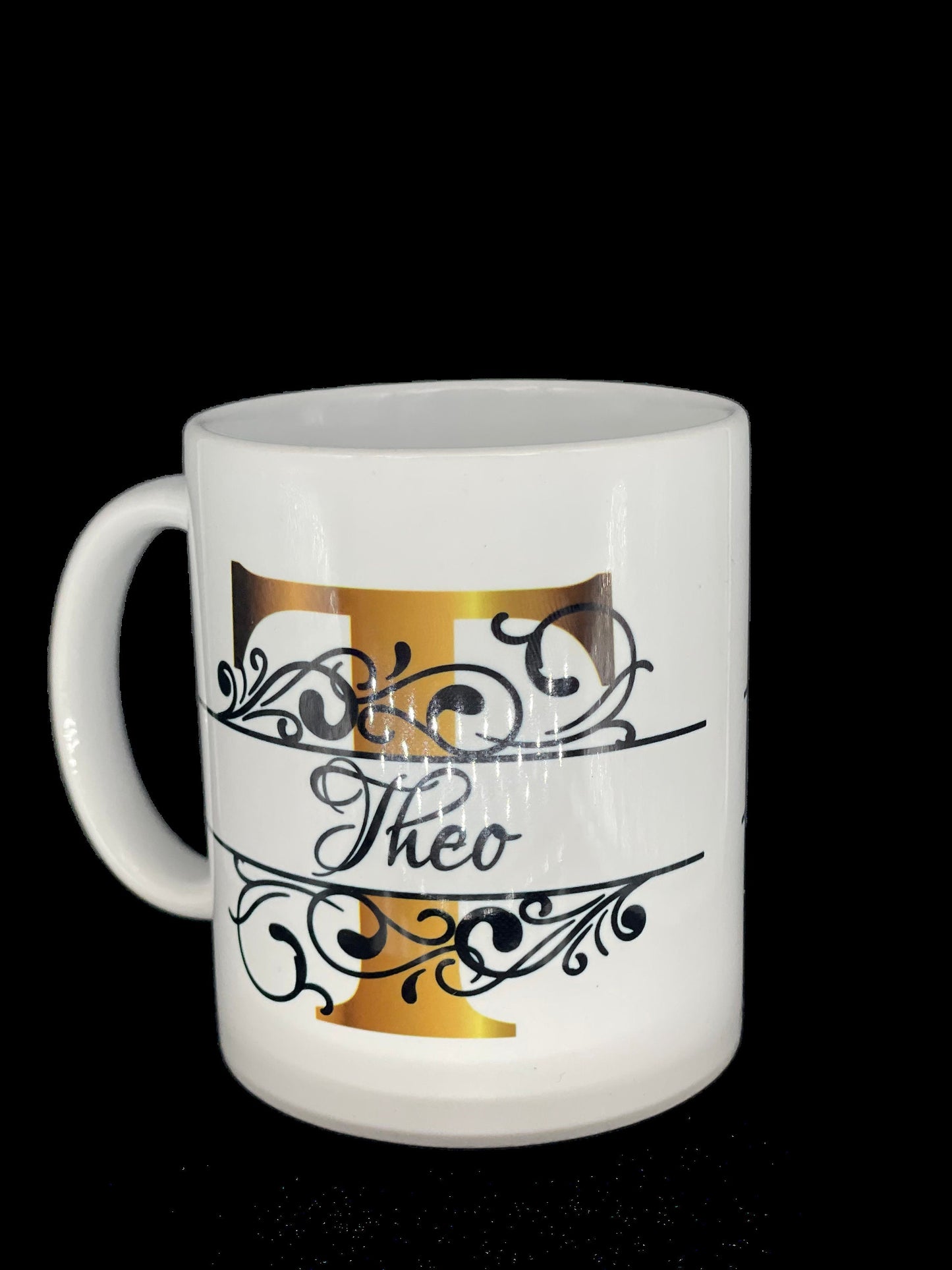 Buchstaben - Namens - Tasse Ornamente gold  Kaffeetasse mit Namen personalisiert Rosen Individualisierbar Keramik Tasse mit Spruch