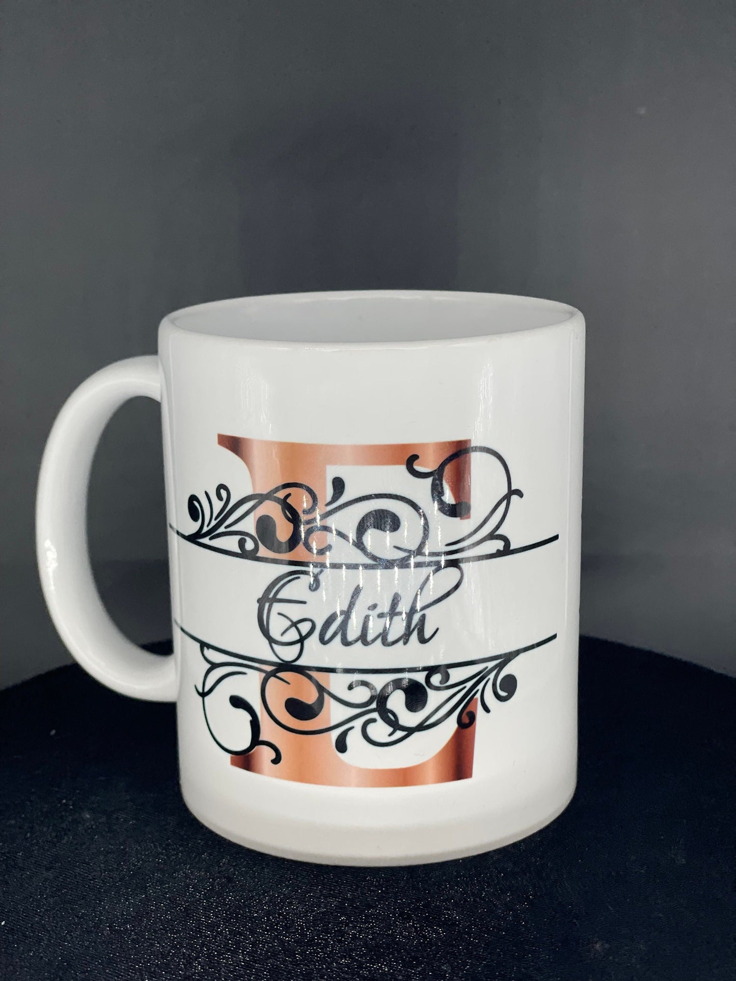 Buchstaben - Namens - Tasse Ornamente Roségold Kaffeetasse mit Namen personalisiert Rosen Individualisierbar personalisierbar