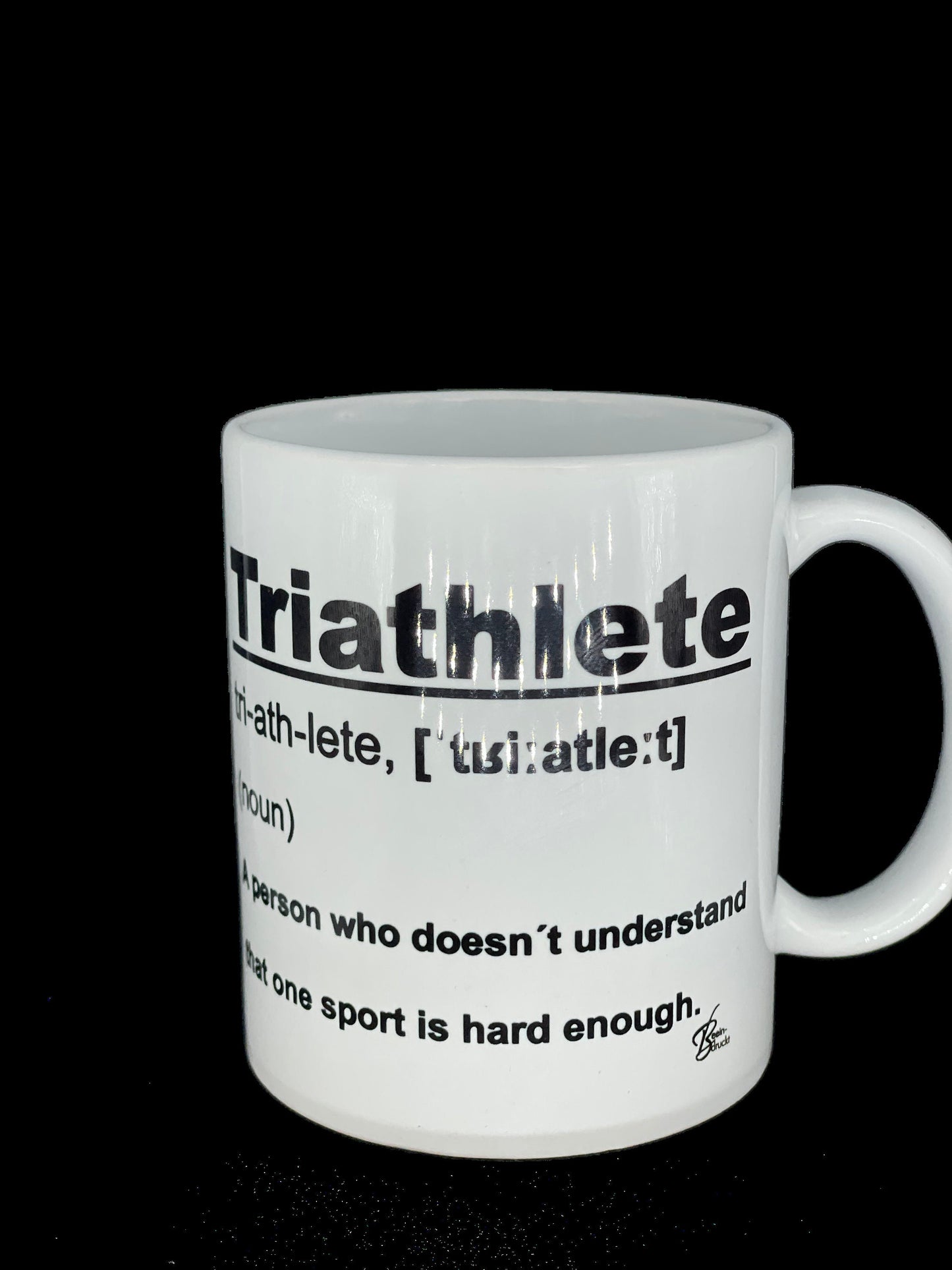 Triathlon Tasse Wortbeschreibung - Swim Bike Run - individualisierbar mit Namen oder Botschaft personalisiert