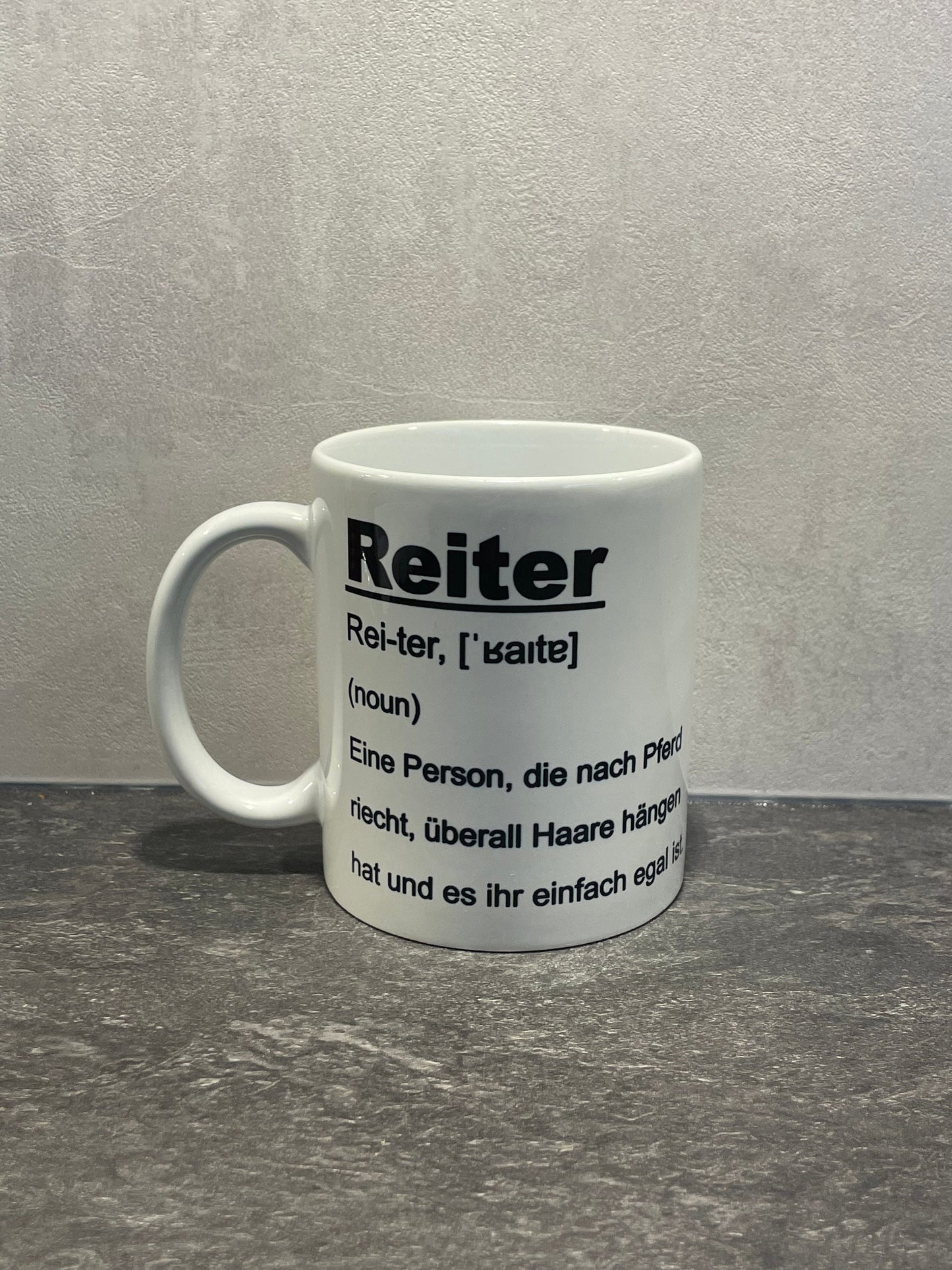 Reiter Tasse Wortbeschreibung - Pferd Reiten Reitsport - individualisierbar mit Namen oder Botschaft personalisiert