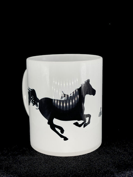 Kaffeetasse Pferde geben uns die Flügel die wir Menschen nicht haben - reiten Pferd Reiter Reitsport Herzenspferd personalisiert