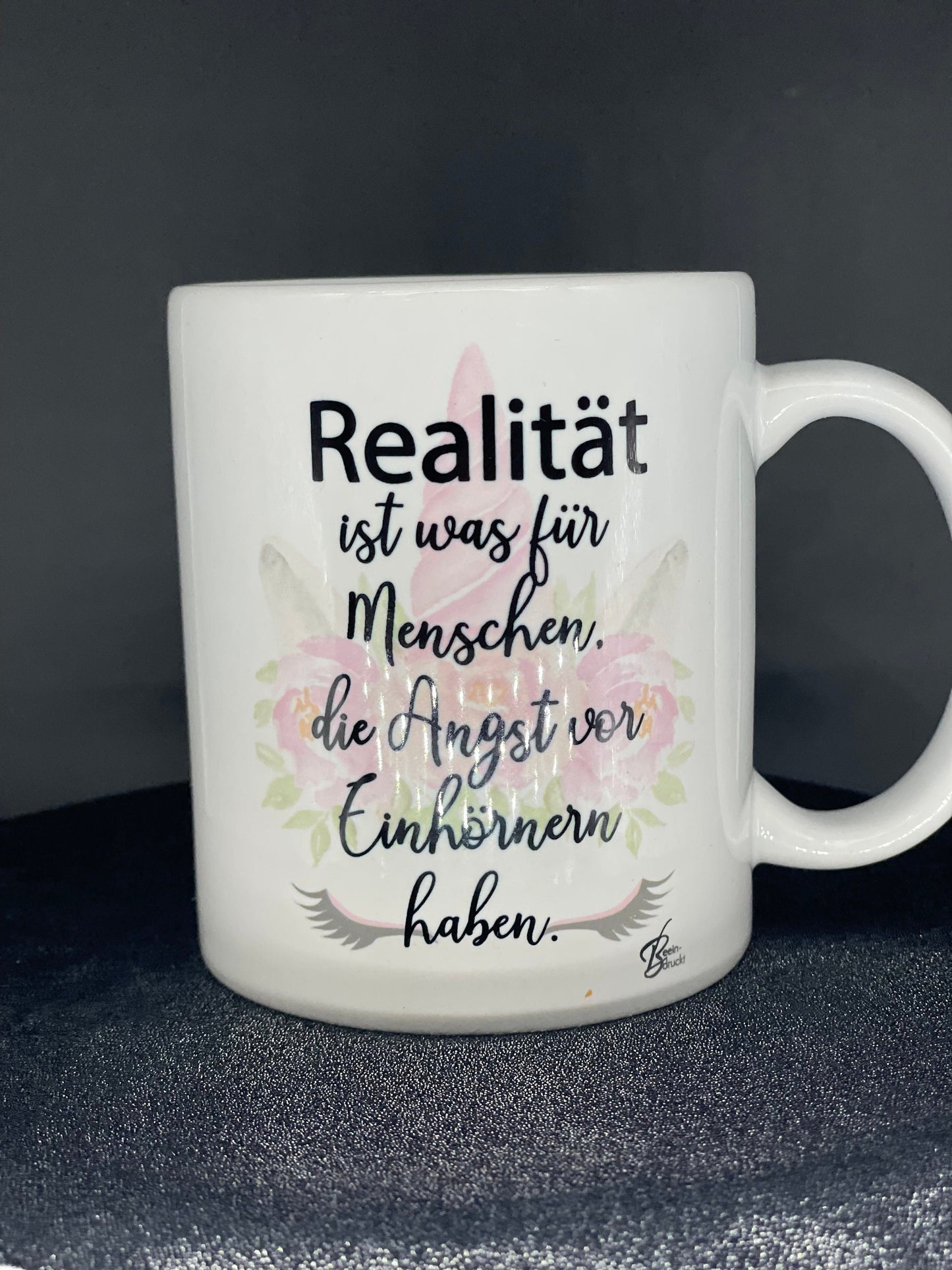 Realität ist was für Menschen, die Angst vor Einhörnern haben Kaffeetasse rosa Kaffee Becher Einhorn personalisiert Keramik Tasse mit Spruch