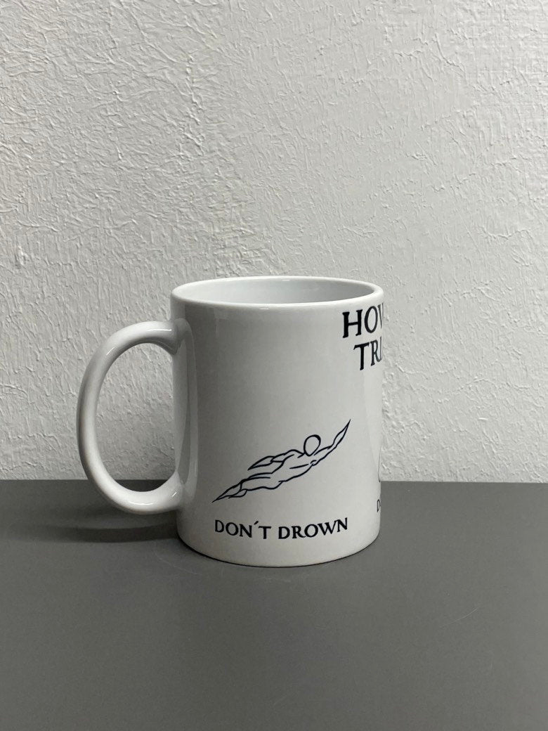 Triathlon Tasse - Don‘t drown crash fall - Swim Bike Run personalisierbar - individualisierbar mit Namen oder Botschaft personalisiert