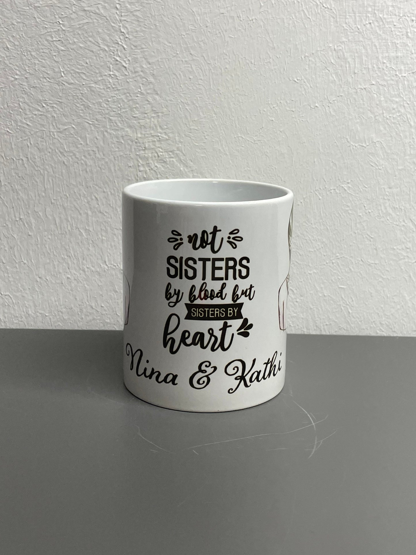 Beste Freundin Tasse Sisters by Heart personalisierbar - Lieblingsmensch Kaffeetasse - individualisierbar mit Namen personalisiert