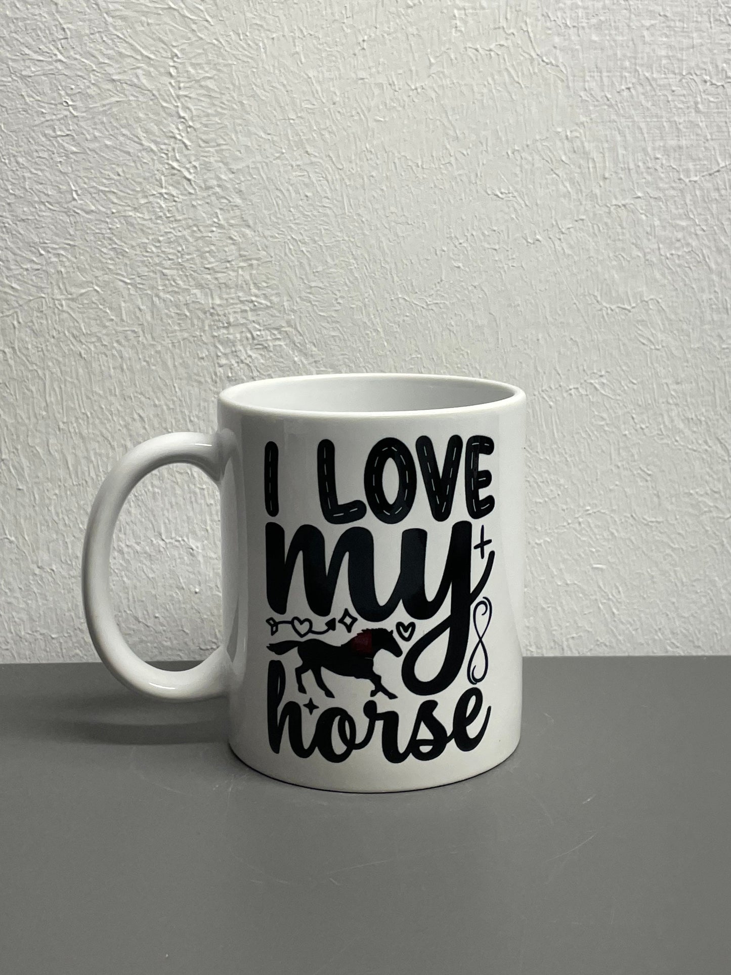 Kaffeetasse I love my horse - individualisierbar mit Namen vom Pferd oder Reiter oder Botschaft personalisiert