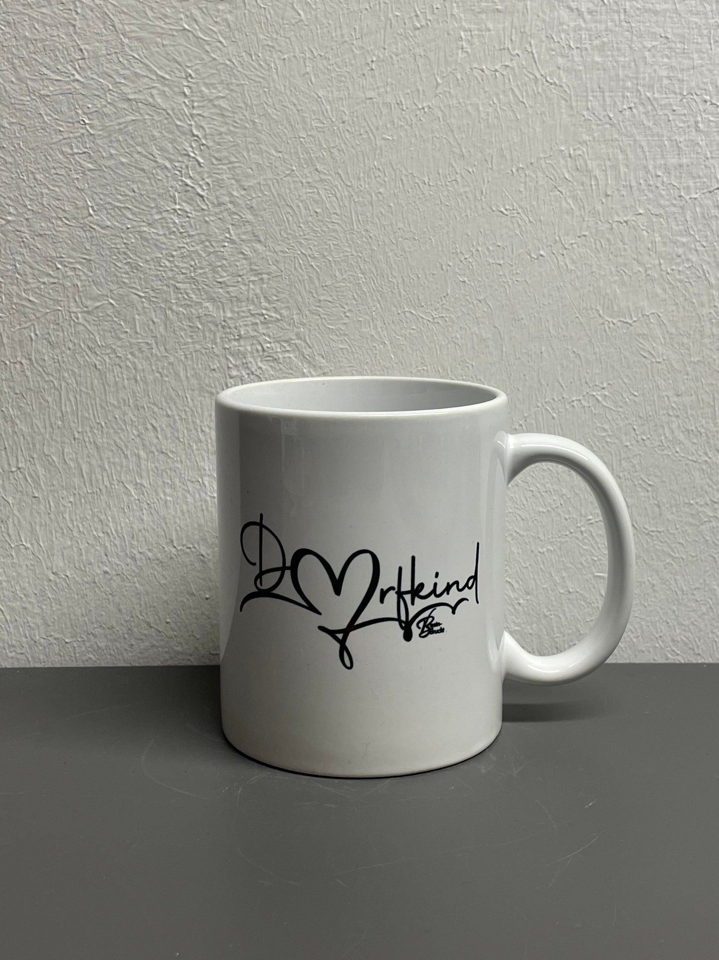 Dorfkind Kaffeetasse mit Herz wud beiden Seiten bedruckt- individuell mit Namen oder Botschaft personalisierbar