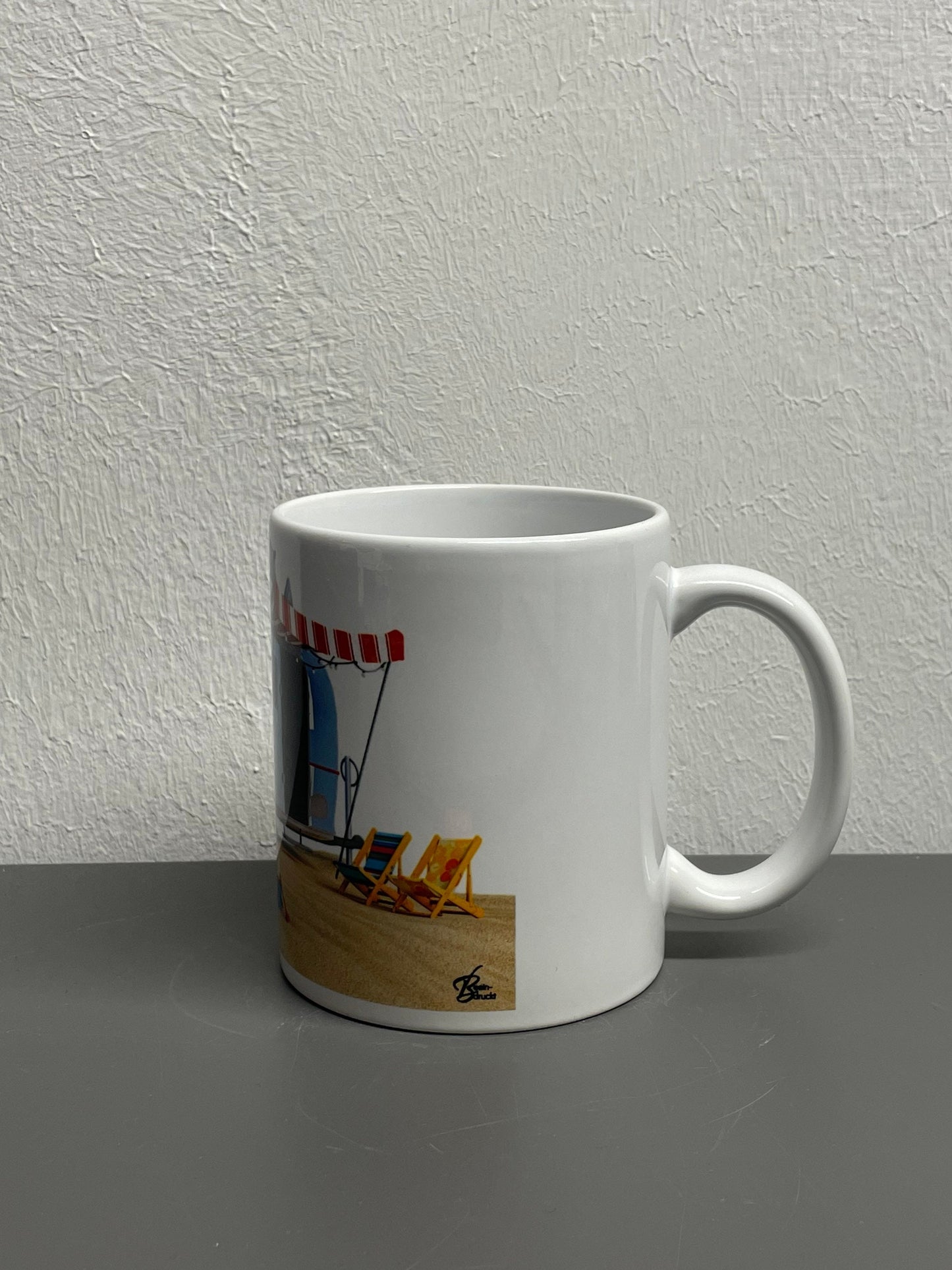 Camping Kaffeetasse amerikanischer Wohnwagen am Strand Caravan Camper - individuell mit Namen oder Botschaft personalisierbar