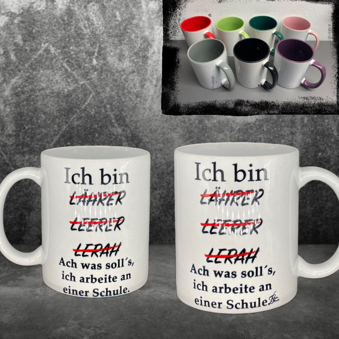 Lehrer Kaffeetasse Ich bin Lehrer - individualisierbar mit Namen oder Botschaft personalisiert in 7 Farben erhältlich