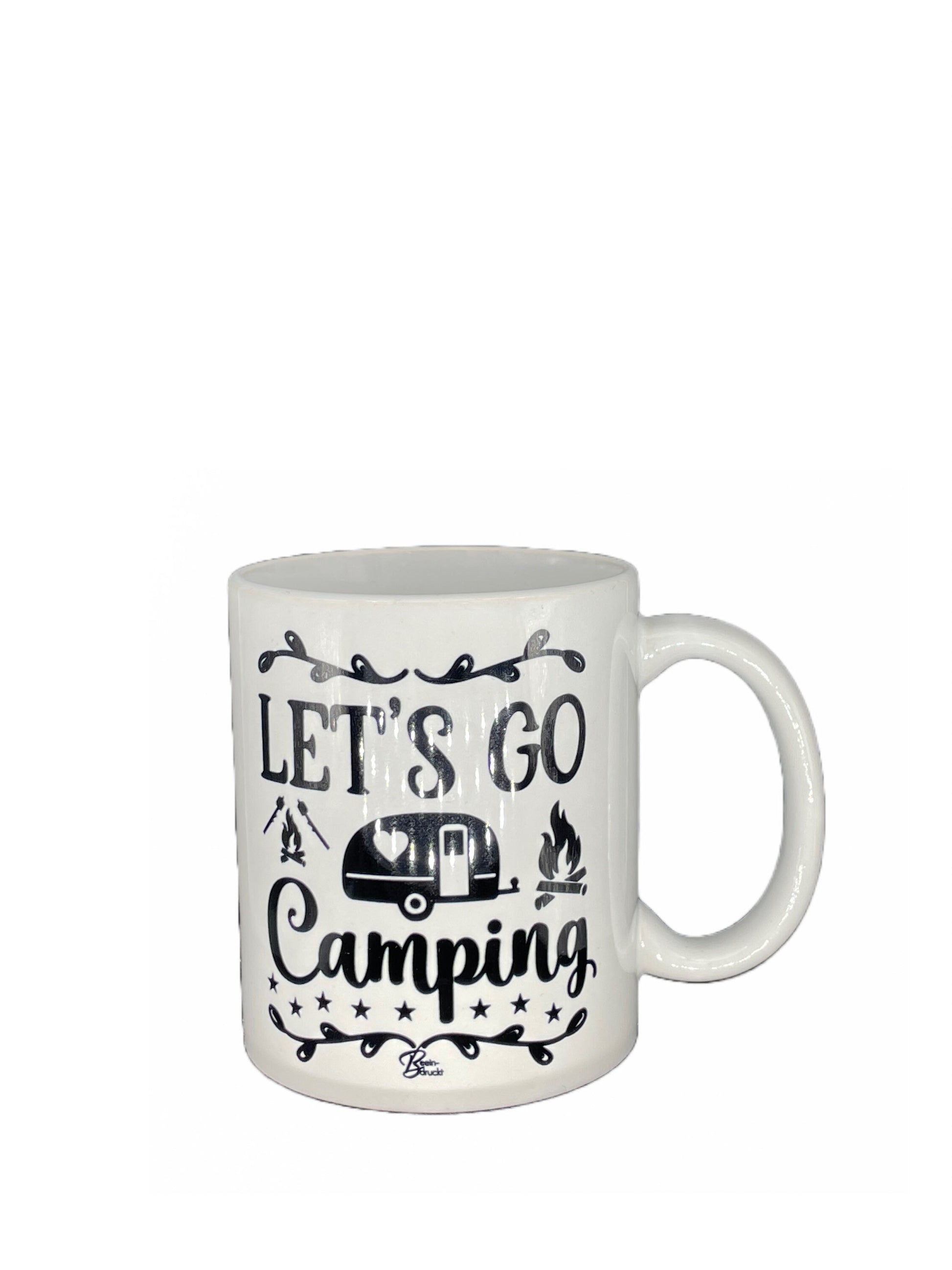 Camping coffee cup Let's Go Camping - customizable with name or message personalized available in 7 colors