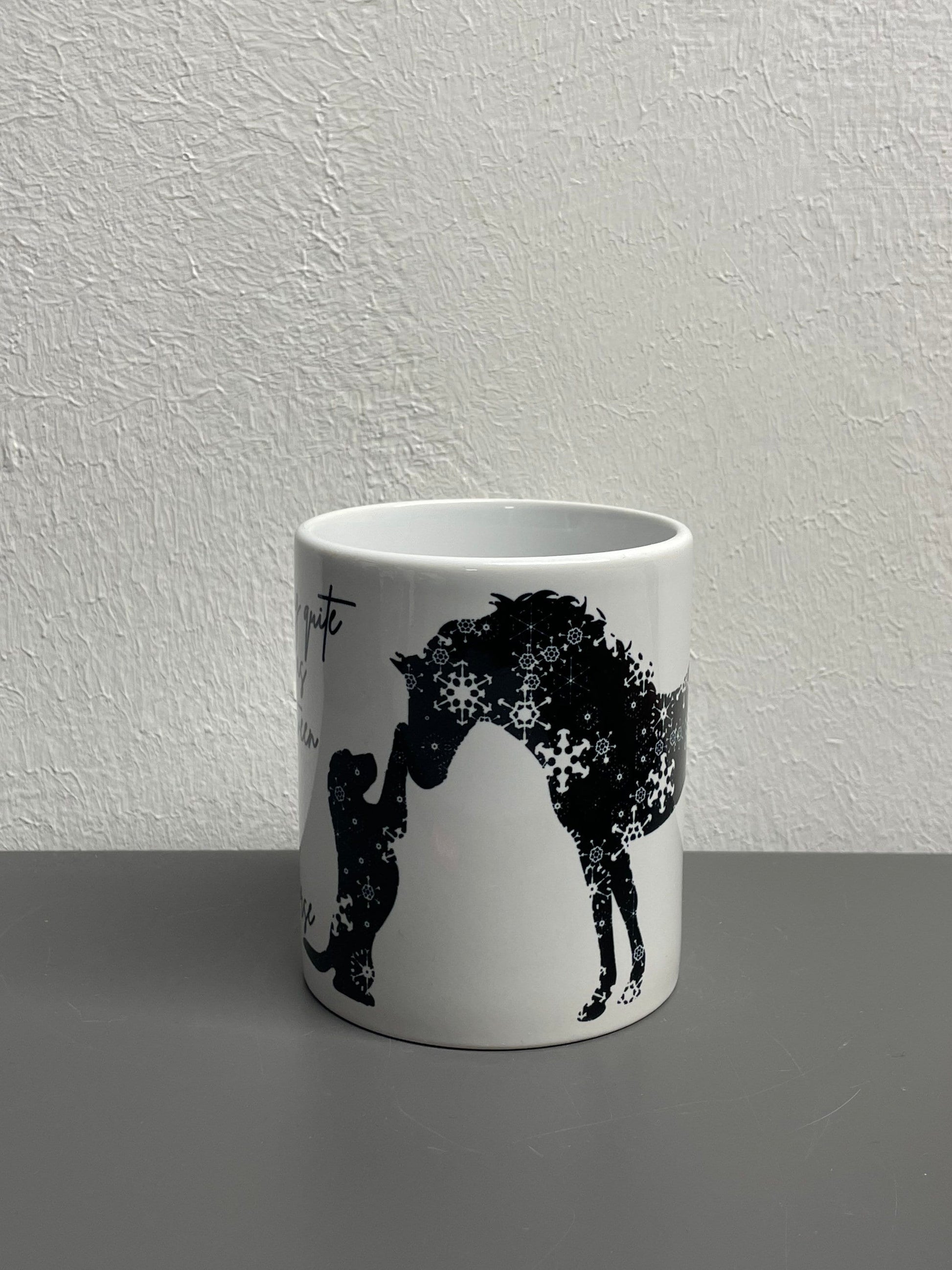 Horse coffee cup Dog and Horse - customizable with name or message personalized available in 7 colors