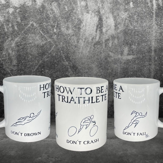 Triathlon Tasse - Don‘t drown crash fall - Swim Bike Run personalisierbar - individualisierbar mit Namen oder Botschaft personalisiert