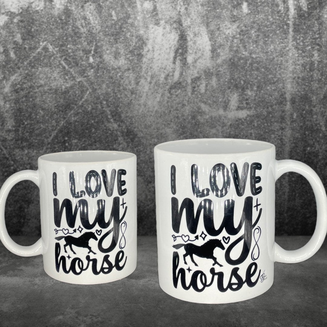 Kaffeetasse I love my horse - individualisierbar mit Namen vom Pferd oder Reiter oder Botschaft personalisiert