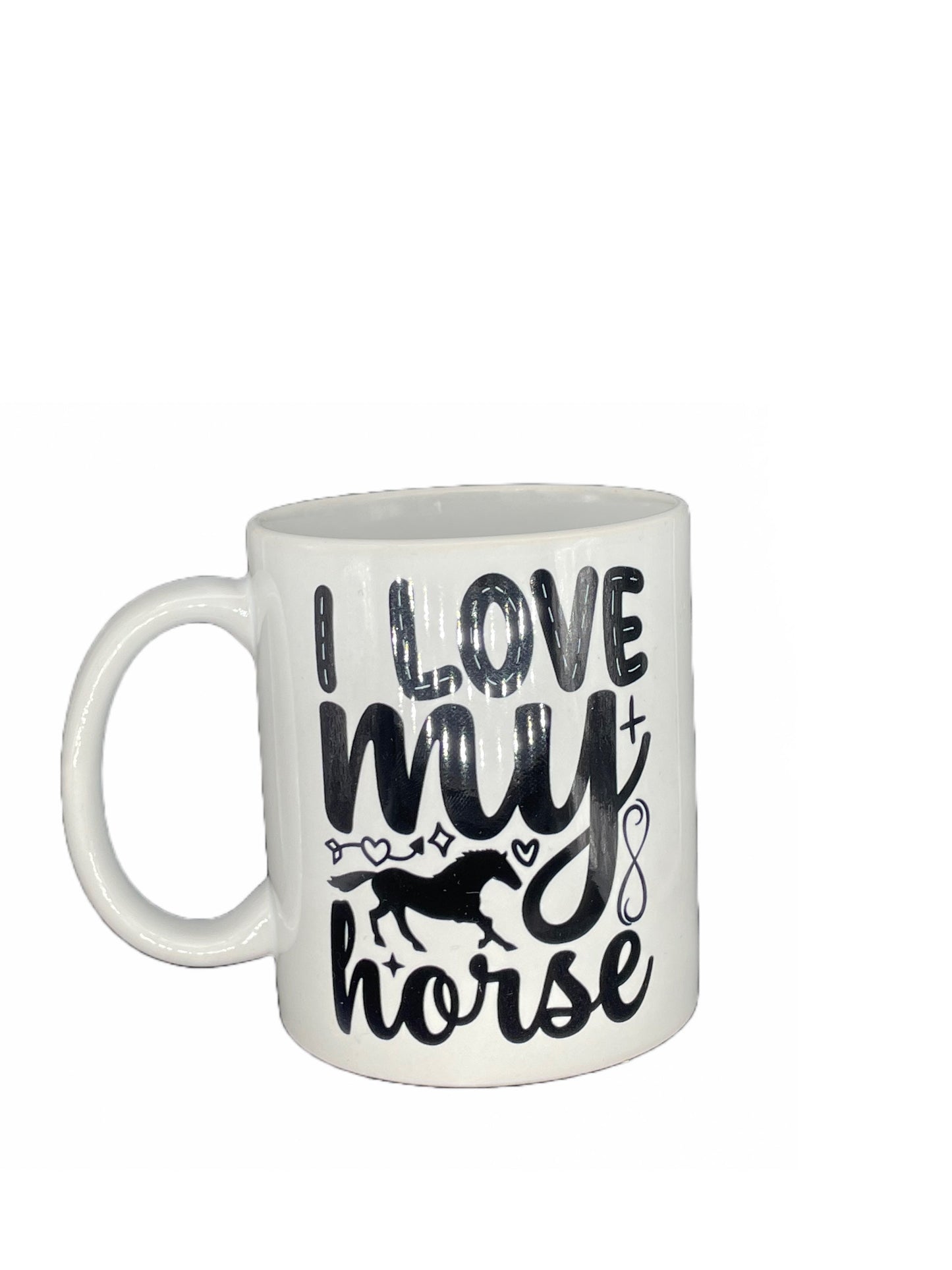 Kaffeetasse I love my horse - individualisierbar mit Namen vom Pferd oder Reiter oder Botschaft personalisiert