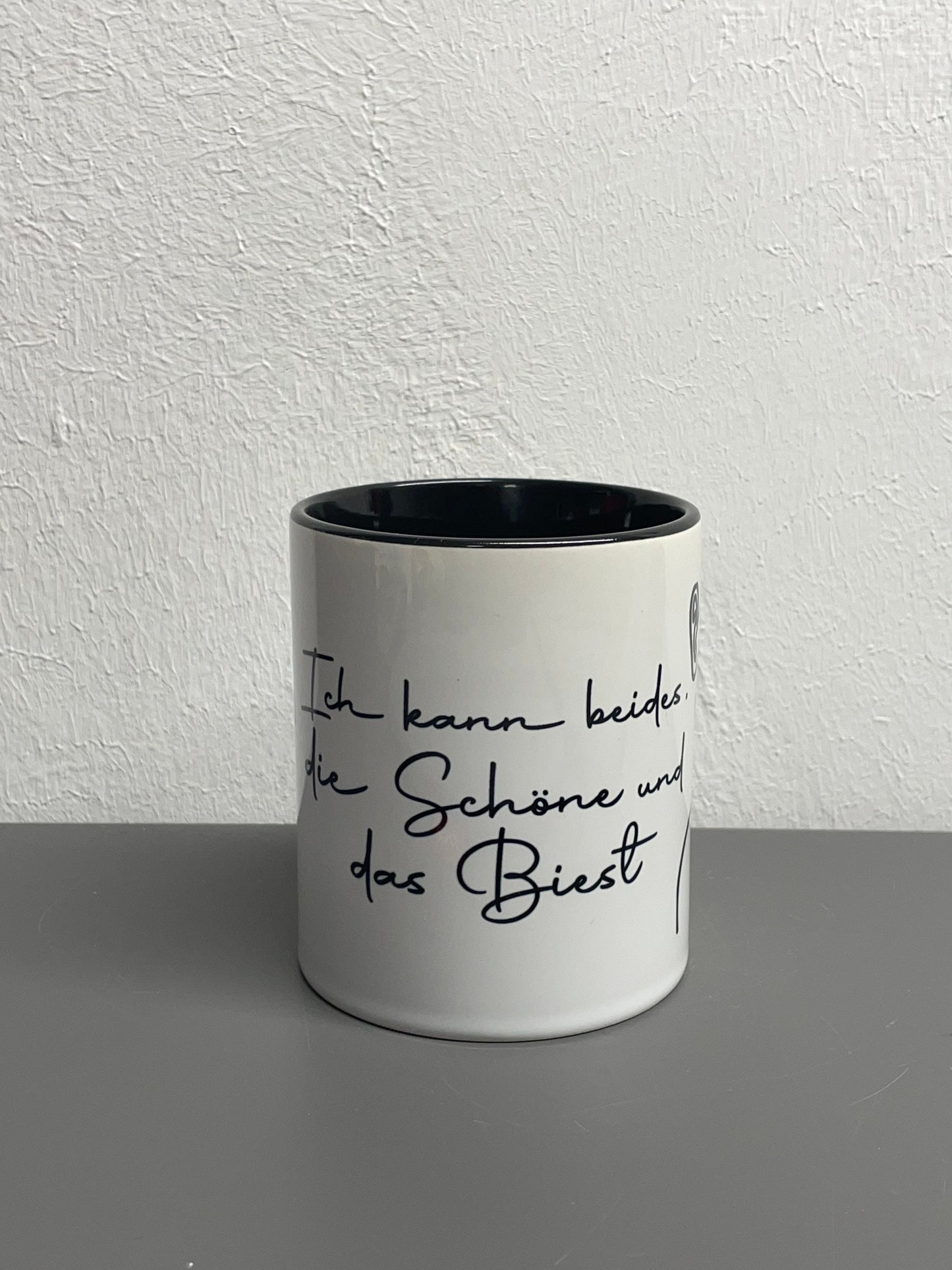 Tasse Ich kann beides, die Schöne und das Biest individuell personalisierbar - Lieblingsmensch Kaffeetasse - individualisierbar mit Namen