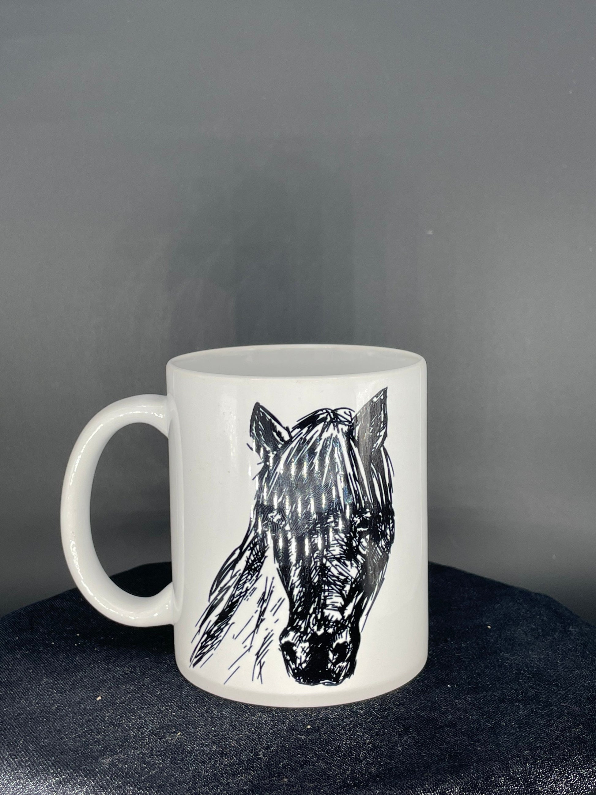 Horse coffee cup Horses bring out the best in you - customizable with name or message personalized available in 7 colors